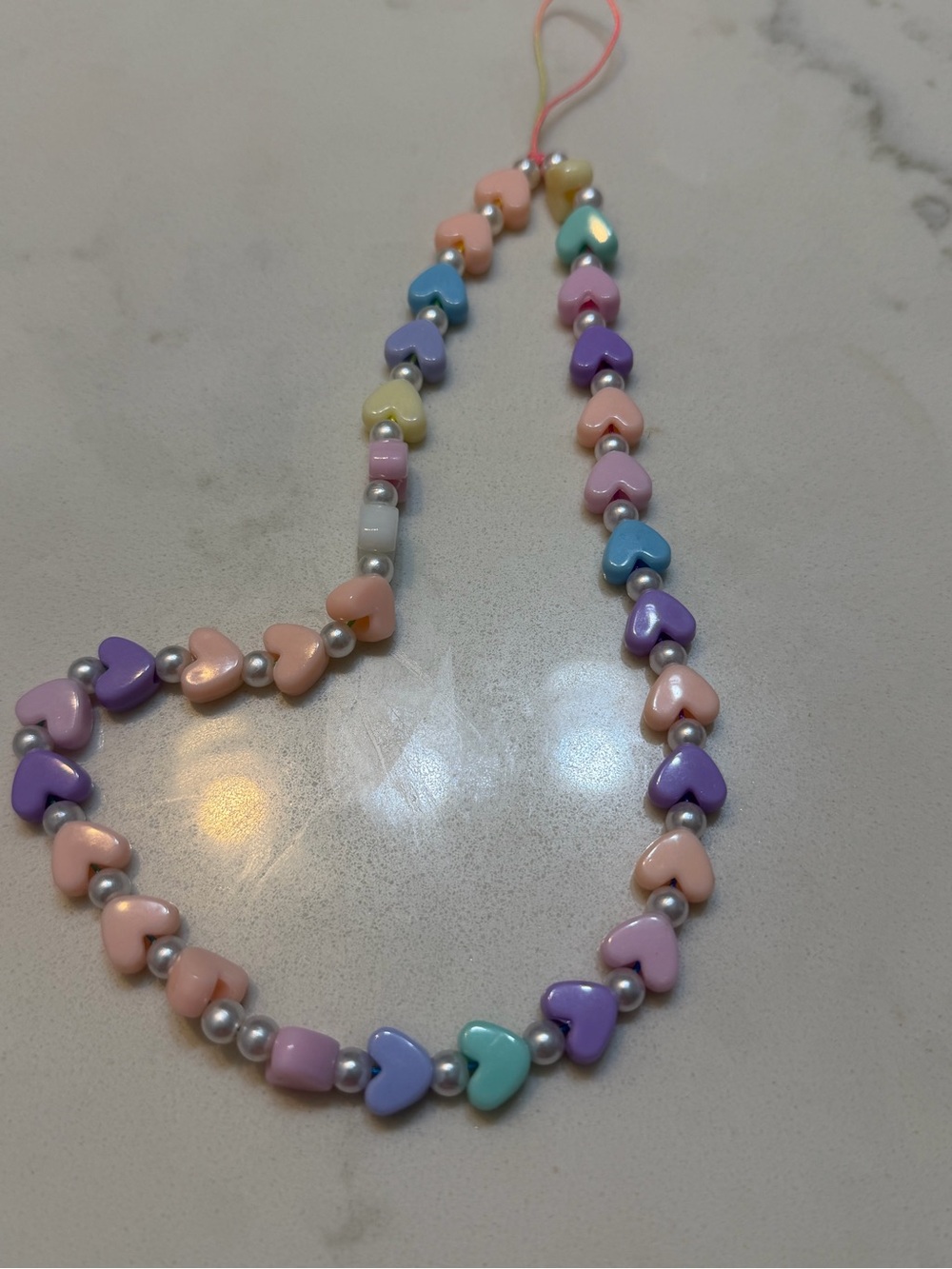 Pastel Heart Bead Cell Phone Wristlet - Multicolor
